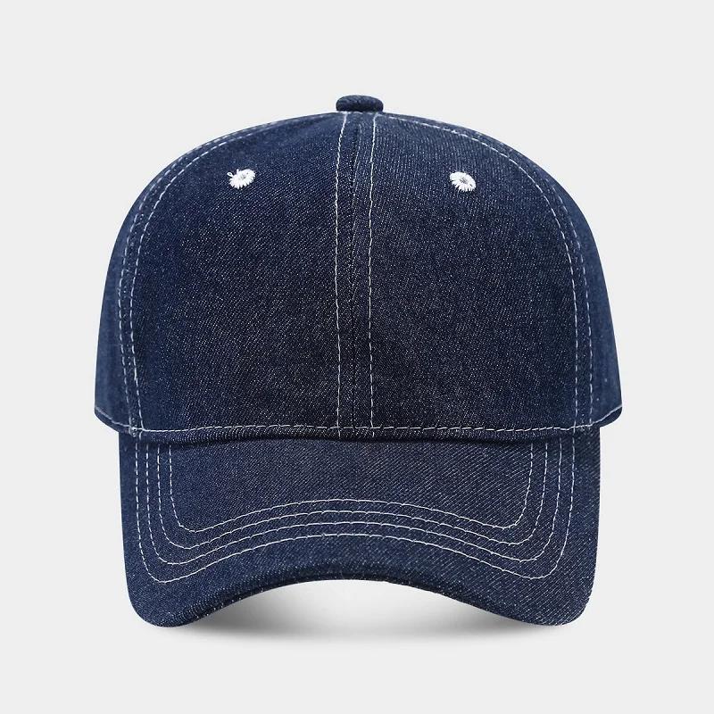 Solid Color Denim Baseball Cap for Women Korean Casual Duckbill Cap for Men Summer Sun Protection Cap