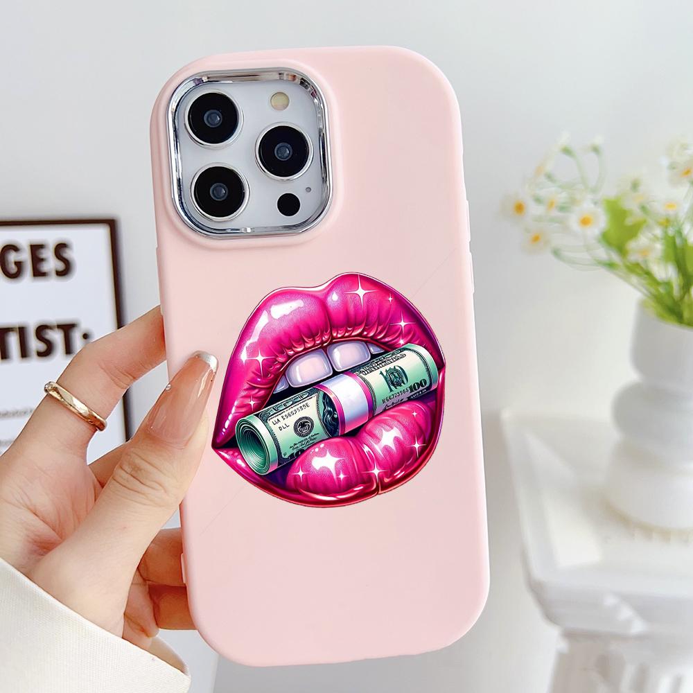 LZ18 Lips Kiss Soft Phone Case for Samsung S24 Ultra S23 Plus S21 FE A16 A54 A34 A05s A06 Infinix Hot 40 30i Lens Protection Shockproof Cover