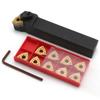 Carbide Turning Tools Set Lathe Turning Tool Holder MWLNR2020K08 + 10Pcs WNMG080404 Carbide Inserts