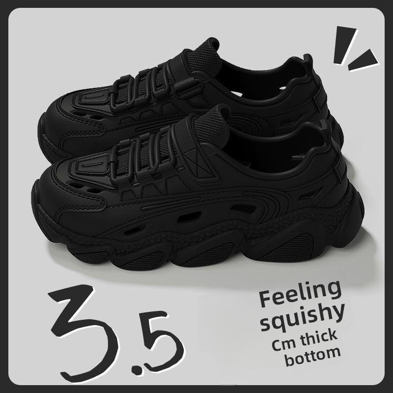 Height Increasing Hole Shoes for Women and Men, Thick Soled Beach and Seaside Anti Slip EVA Anti Odor Toe Cap Cool Mop for Women and Men