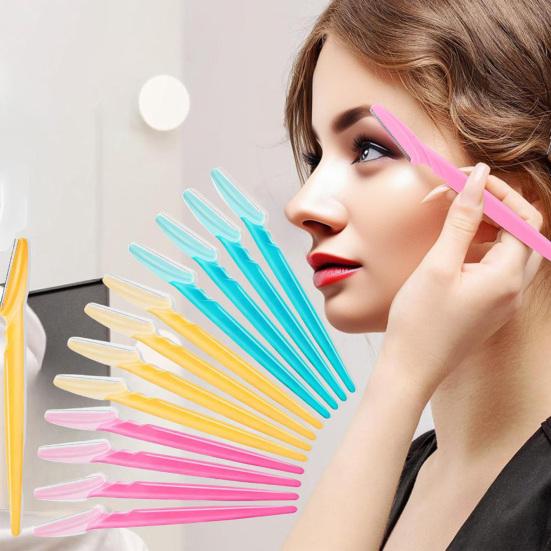 5/10Pcs Eyebrow Razor with Protective Cover Multipurpose Face Exfoliating Dermaplaning Tool Women Men Facial Eyebrow Trimmer