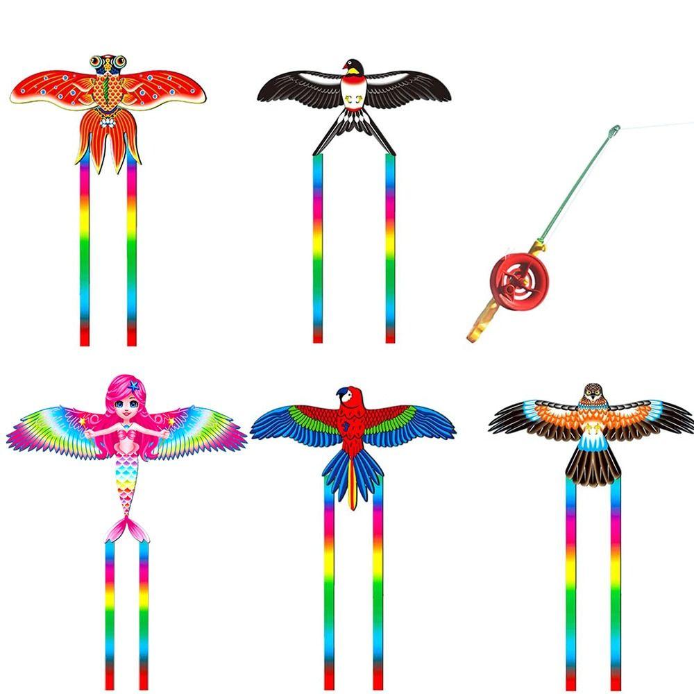 Cartoon Fishing Rod Kites Plastic Flying Kites Funny Dynamic Kites Kids Gift