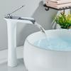 White Chrome Basin Faucets Waterfall Bathroom Faucet Single Handle Hot Cold Water Basin Mixer Tap Bath Sink Water Crane Bathroom