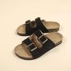 Fashion New Summer Women's Cork Slippers Casual Beach Double Buckle Non-slip Outside Nubuck Leather Slip On Slides Shoe Women Sandalen