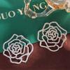 Korean Style Suit Collar Pin Full Rhinestone Rhinestone Brooch Hollow Camellia Brooch  Decoration