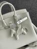 Women's Platinum Cowhide Leather Handbag - Crocodile & Lychee Patterns, Crossbody Commuter Bag