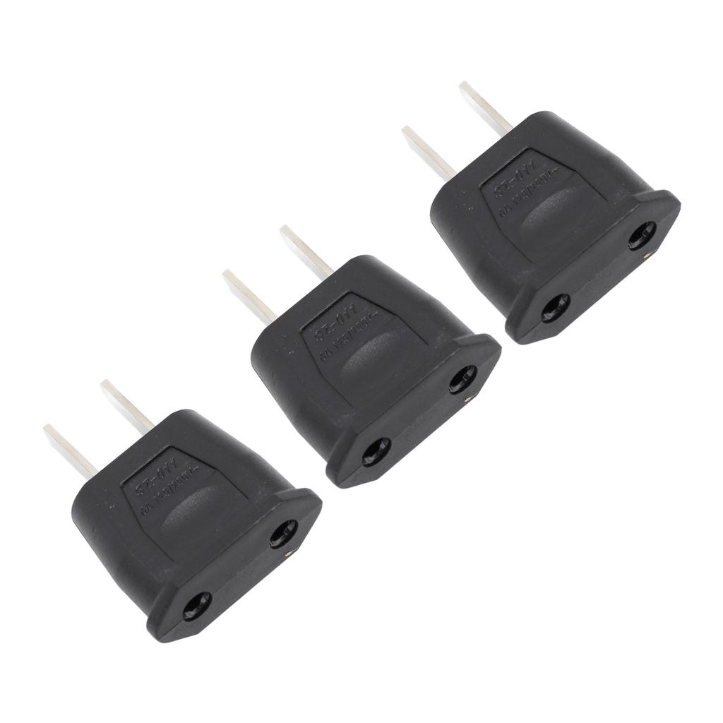 10PCS To Adapter 2 Prong Flat Plug To Round Outlet Converter for Home Travel Office Use 125‑