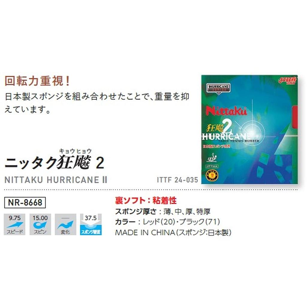 Nittaku Kyohyo 2 Table Tennis Rubber, Inverted Soft, Sticky, NR-8668 (Speed), Red, Extra Thick