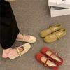 Korean Version of Comfortable Fairy Style Mary Jane Shoes Girl 2025 Versatile Soft Flat Bottom Shallow Mouth Commuting One Word with Suede Shoes