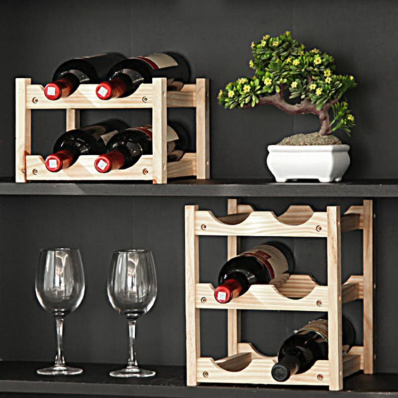 2/3 яруса винная стойка собранная полка для бутылок многоцелевая деревянная для шкафа столешницы барные аксессуары демонстрационная стойка