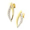 Les Trésors De Lily [F1296] - Gold Plated 'Darling' Earrings Golden White - 6x17 Mm