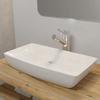 VidaXL Rectangular Ceramic White Washbasin Countertop Washbasin Hand Basin Bath 140691
