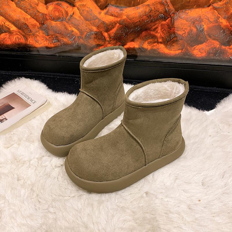 Women's Thick Bottom Fashion Winter Lightweight Warm Anti Cold Snow Boots Non-slip Casual Sneakers Cotton Boots Bread Shoes