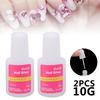 2Pcs 10g Nail Art Strong Glue With Brush for Nail Art Fake Acrylic Decoration False Nails Tips Care Tool
