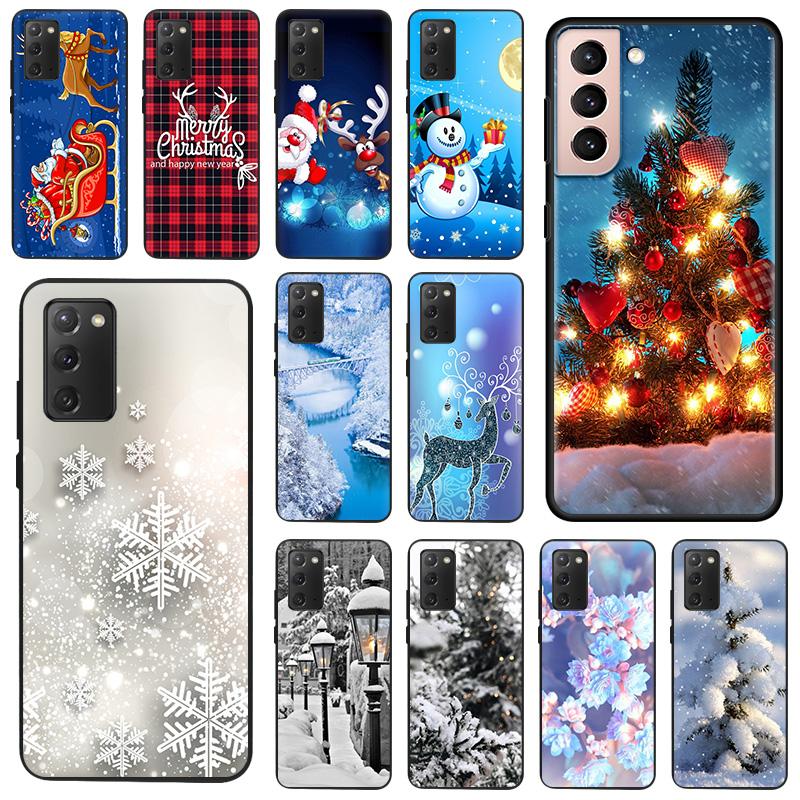 Phone Case For Samsung S22 5G S21 Ultra S20 FE S10 Plus Lite Christmas Santa Snowman Soft Silicone Cover For Galaxy S9 S8 S7 A91