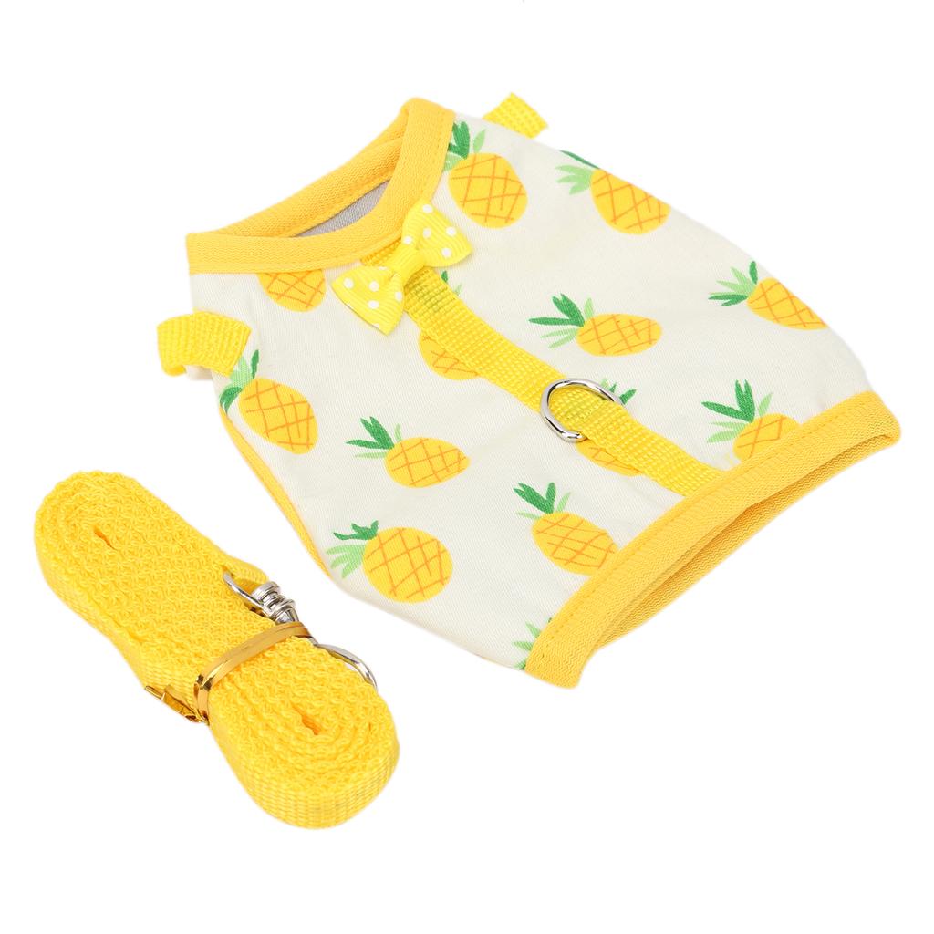 Жилет для маленьких домашних животных, шлейка и поводок, набор, регулируемый для морских свинок, одежда для мелких животных, желтый