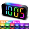 Super Loud Vibrating RGB Digital Alarm Clock Mood Light Bed Vibrator Snooze 2 Alarms USB Powered Table Clock for Heavy Sleeper