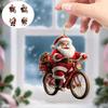 Christmas Ornament 2D Flat Acrylic Santa Claus/Snowman/Puppy Christmas Tree Hanging Ornaments for Holiday Tree Window Wall Decor