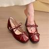 Gentle Sweet Beans! Temperament Round Head Bow with Mary Jane Shoes Women's Spring Light Mouth Thick Heel Single Shoes