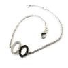 [N7118] - Silver Bracelet 'Sissi' Black White