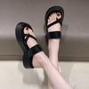 Office Toe Slippers Women Wear New Muffin Thick Bottom Heightening Sandals Flip-flops