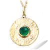 [R1696] - Gold Plated Pendant 'Cléopatra' Golden Green - 18x18 Mm