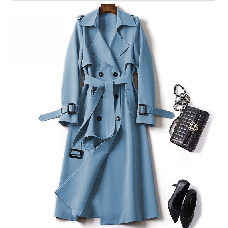 Trench Coat Women In The Long Section of The Spring and Fall New Korean Version of The Large Size Coat Over The Knee Jacket