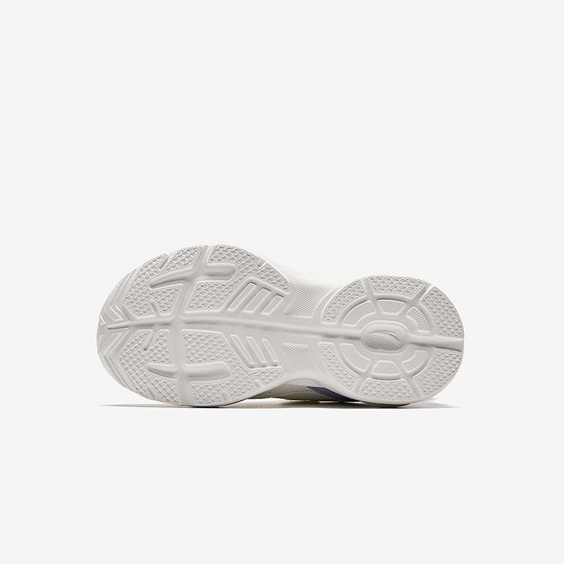 Anta Kids Synthetic Leather Trendy Versatile Lightweight Shock Absorbing Low Top Running Shoes Kids Sneaker White Pink Purple A22449977N-1