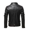 Men's Autumn and Winter Personalized Leather Jacket Slim Fit Multi Pocket Zipper Jacket