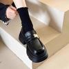 Thick Soled British Style Loafers for Women, Spring 2025 New Versatile Japanese Style High Rise Leather Shoes Single