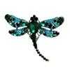 [R8497] - Silver Green 'Dragonfly' Designer Brooch - 60x50 Mm