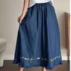 Half Skirt Women Cotton Summer Casual Versatile Elastic Women's Skirt Loose Comfortable Large Size Pleated Skirt