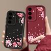 Sakura Pattern Shockproof Case For Samsung S25 Ultra S24 FE S23 A56 A36 A16 A15 A55 A35 A26 Soft Silicone Matte Lens Protection TPU Phone Cover