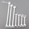 Alisouy 10PCS 12mm-38mm Transparent Acrylic Ball Women Piercing Long Industrial Barbell Tongue  Ring Ear Tragus Helix Stud