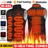 9 Heated Vest Zones Electric Heated Jackets Men Women Sportswear Heated Coat Graphene Heat Coat USB Heating Jacket