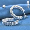 925 Sterling Silver Woven Piercing Earrings Fashionable Wedding Jewelry