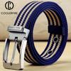 Men Belt Webbing Reversible Buckle Casual Fashion Designer Belt for Men Comfortable Soft Canvas High Quality Striped Strap HB072