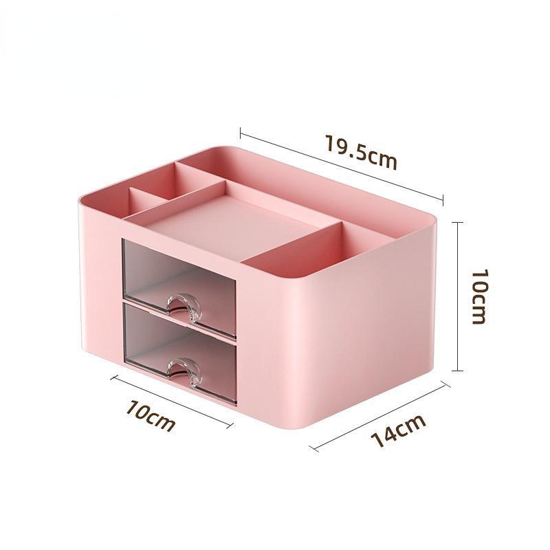 Creative Transparent Drawer Storage Box Desktop Cosmetics Organizer Student Large Capacity Pen Holder School Office Stationery Supplies