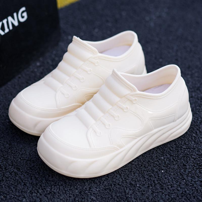 Low-top Women's Rain Shoes Non-slip and Waterproof Fashion Kitchen Rain Shoes Women's Rubber Shoes Rain Boots Adult Women's Shoes Inner Height