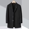 High-end Cashmere Coat for Men In Autumn and Winter New Style Mid-length Middle-aged Wool Double-sided Woolen Coat Suit Collar Windbreaker