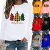 Women Winter Clothing Christmas Printed Casual Sweatshirt Long Sleeve Tops T-shirt Ladies Round Neck Pullover Sweater