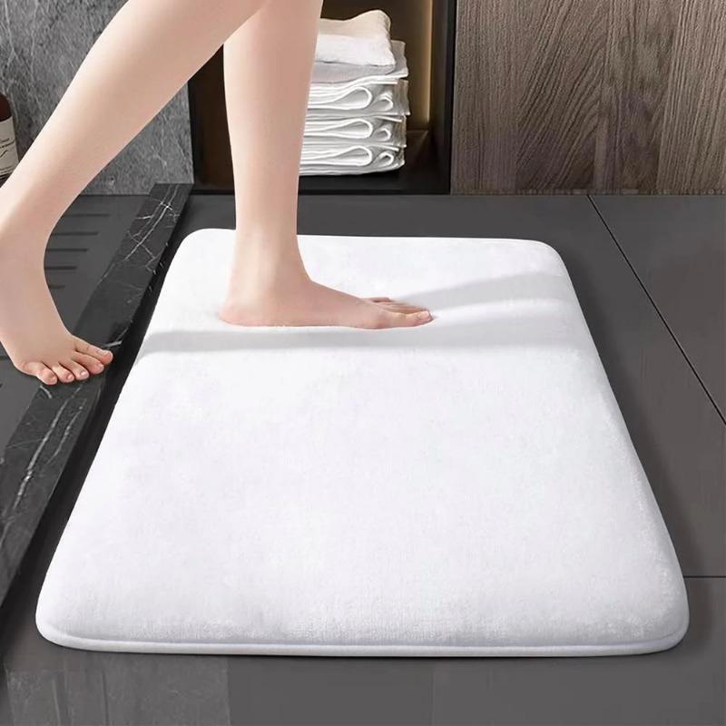 Absorbent Memory Foam Carpet Non-Slip Bathroom Toilet Bath Mat Soft Shower Decorative Rug Sponge Flat Bathtub Anti-skid