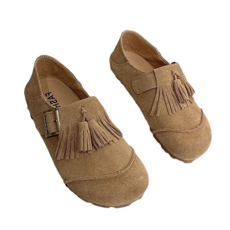 Women Suede Flats Loafers Shoes Fringes Fashion Sport Sneakers 2024 Trend Autumn Running Shoes Casual Walking Dress Mujer Shoes