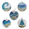 Beach Ocean Themed Christmas Ornaments Nautical Coastal Christmas Tree Hanging Ornaments with Starfish Seashell for Tree Home Decor