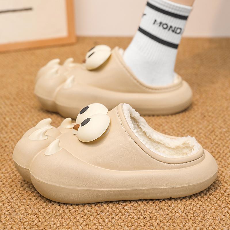 Winter Couple Plus Size Fashionable Lightweight and Plush Warm Slippers Cotton Shoes Men's and Women's Casual Cotton Slippers 36-45