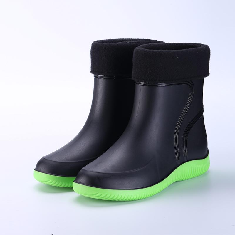 3306 Mid-Tube Fashion Rain Boots for Men and Women - Non-Slip, Waterproof, Thick Rubber Shoes, Ideal for Kitchen Work