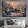 Landscape Canvas Painting Snow Scene Prints Winter Christmas Posters and Prints for Living Room Decoration Home Decor Cuadros