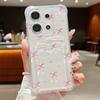 Bowknot Pattern Soft Silicone Card Slot Phone Case For Xiaomi 14T 13T Pro Poco F6 Pro X6 C65 Redmi Note 13 12 Pro 11 Shockproof Clear Bumper Cover