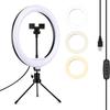 Ring Light with Stand, 10 Inch Ringlight with Tripod Stand and Phone Holder, LED Circle Lights for Video Recording, Live Stream, Makeup