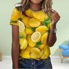 Fashion Women Fruit Platter Print T Shirt Funny Casual O-neck Short Sleeves T-shirt Summer Female Tee Shirt